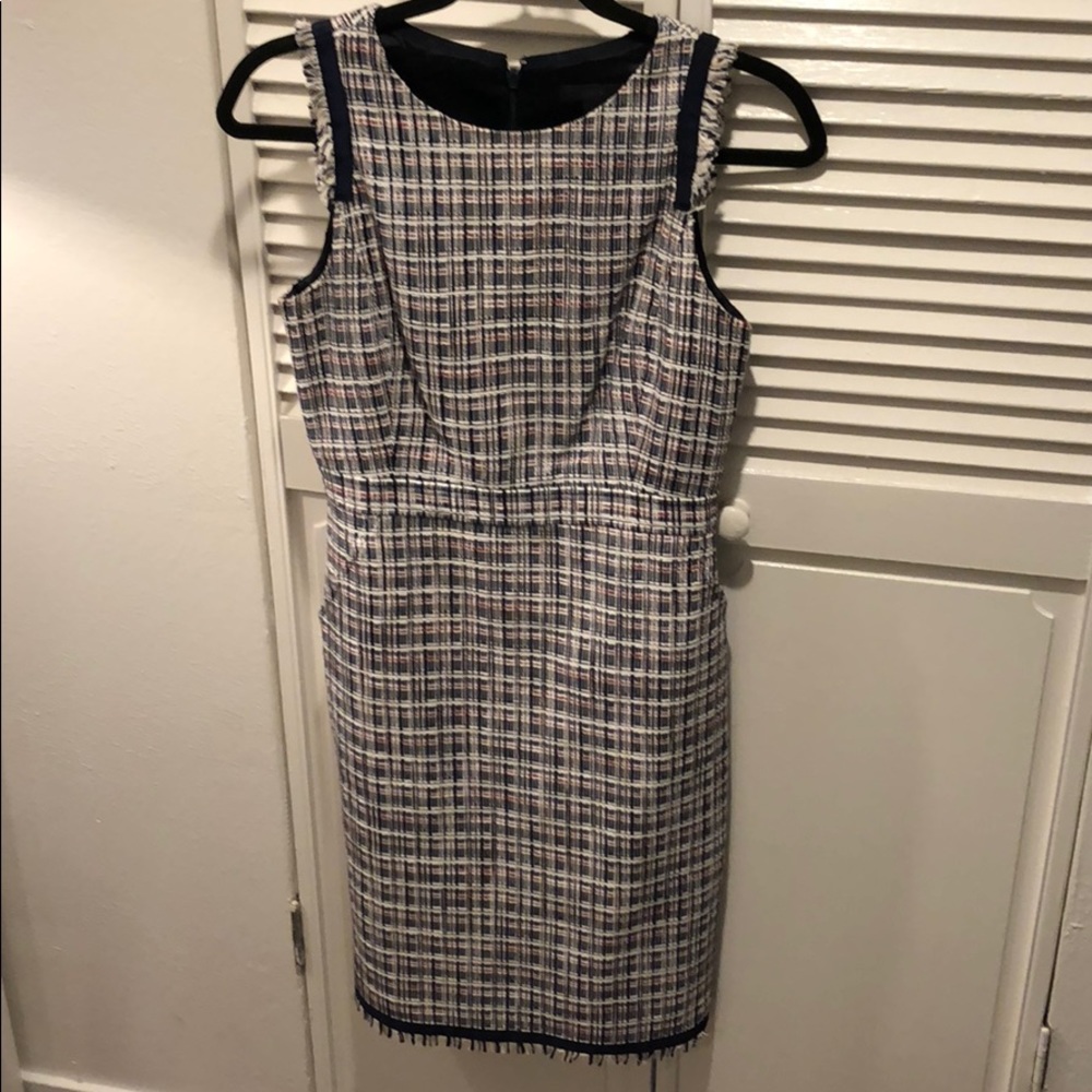 J. Crew Navy and White summer weight Tweed Sheath Dress